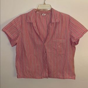 Calvin Klein Cropped Button Down Top